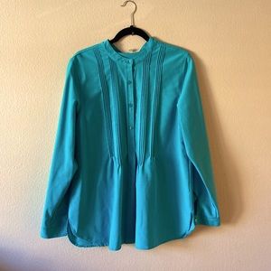 TravelSmith TEAL Green Blouse